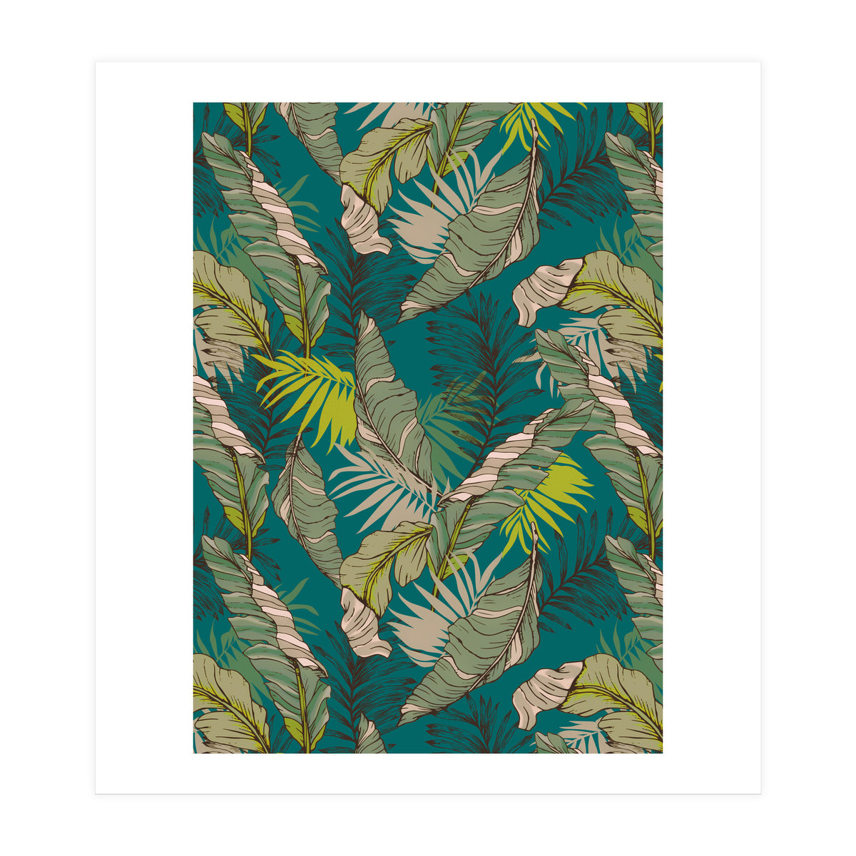 Drawing of wild tropical jungle (Print Only)