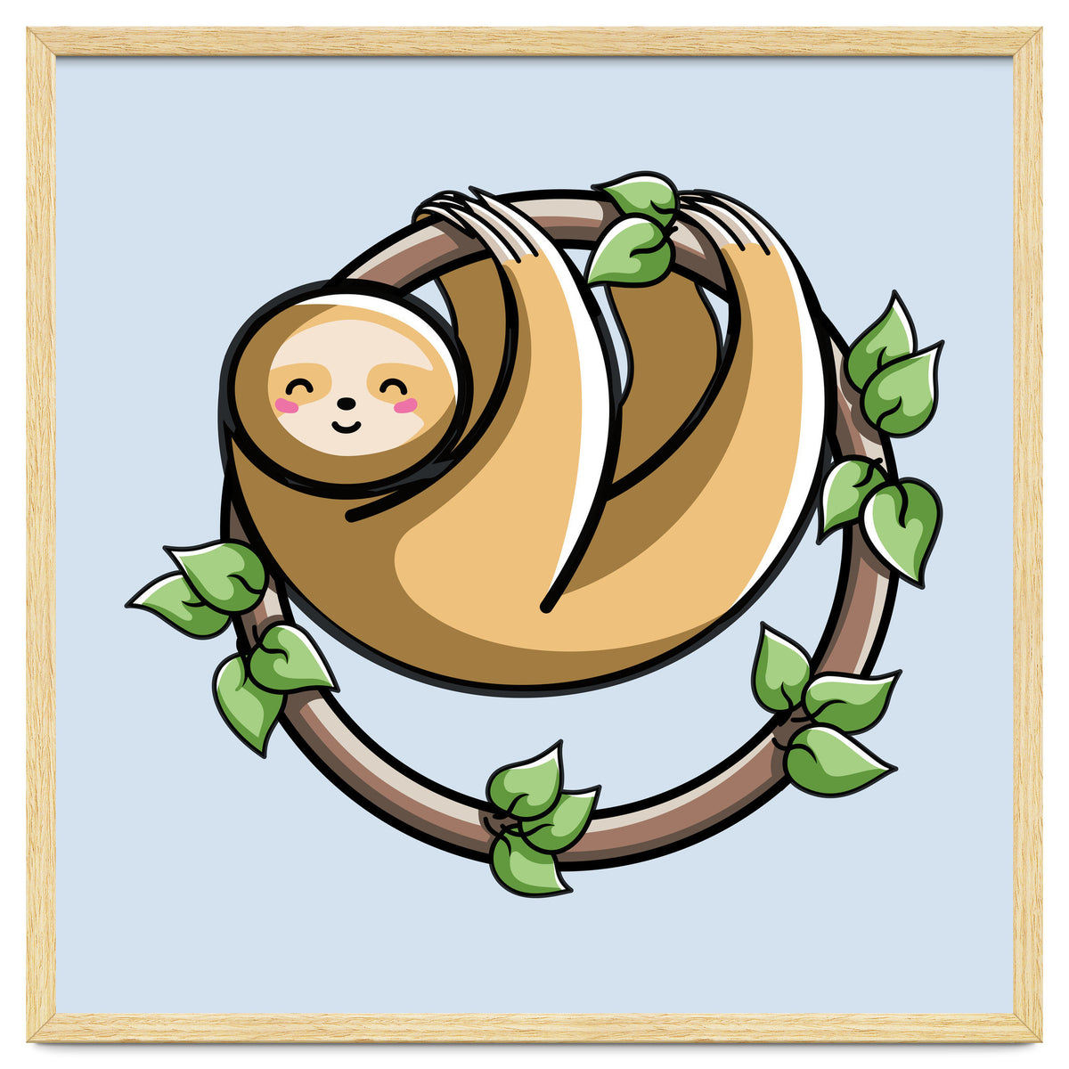 Kawaii Cute Sloth Circle