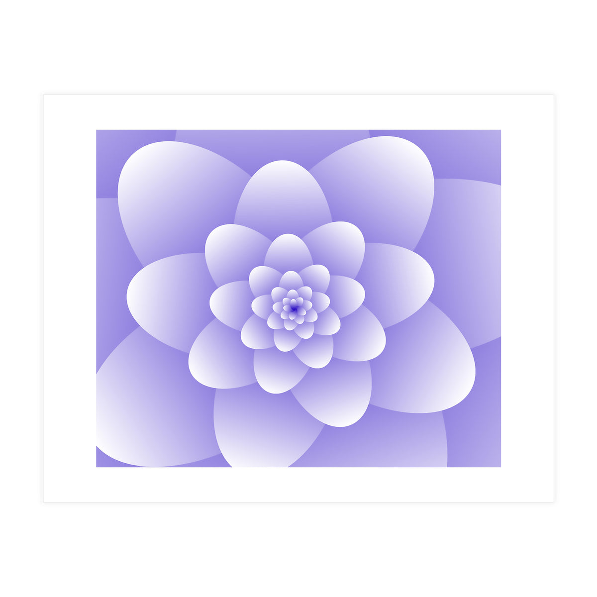 3d Abstract Purple Floral Spiral  (Print Only)