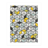Colorful Concrete Cubes - Yellow, Blue, Grey (Print Only) thumbnail