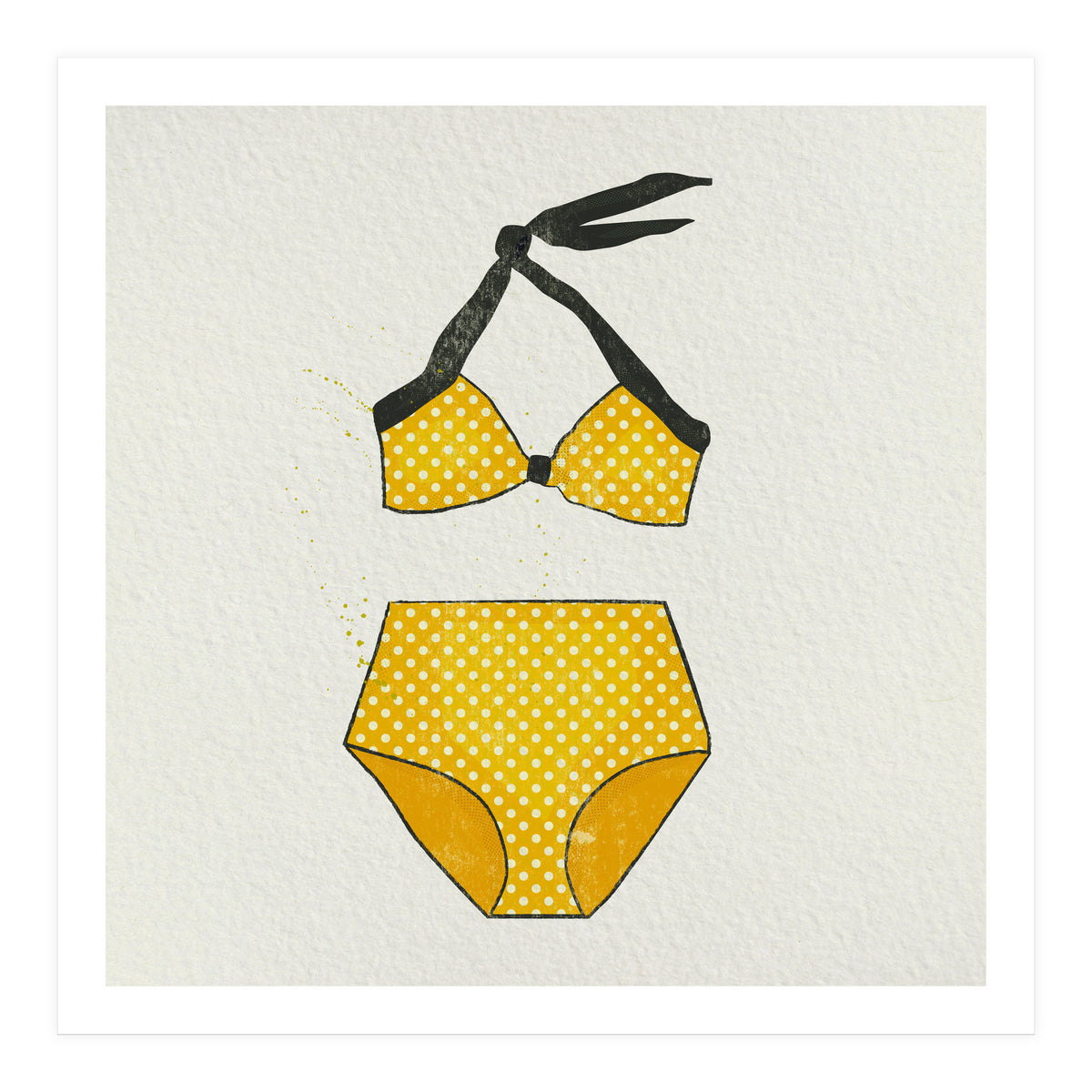 Yellow polka dot bikini (Print Only)