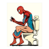 Spider-man on the Toilet, funny bathroom humour (Print Only) thumbnail