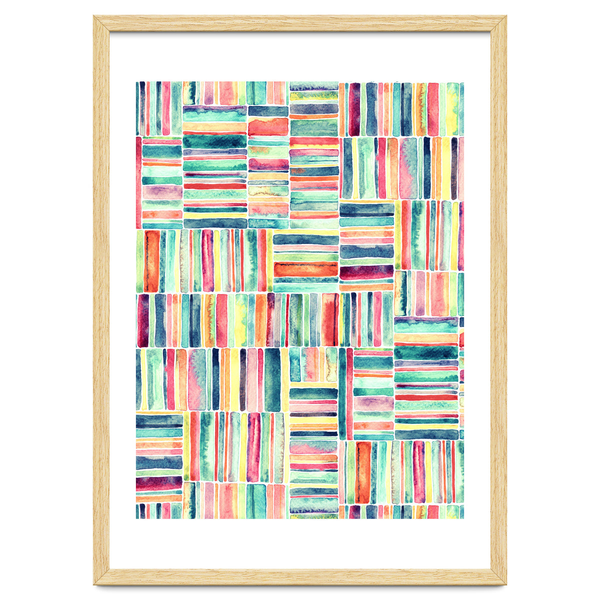 Retro Beach Chair Pastel Watercolor Stripes