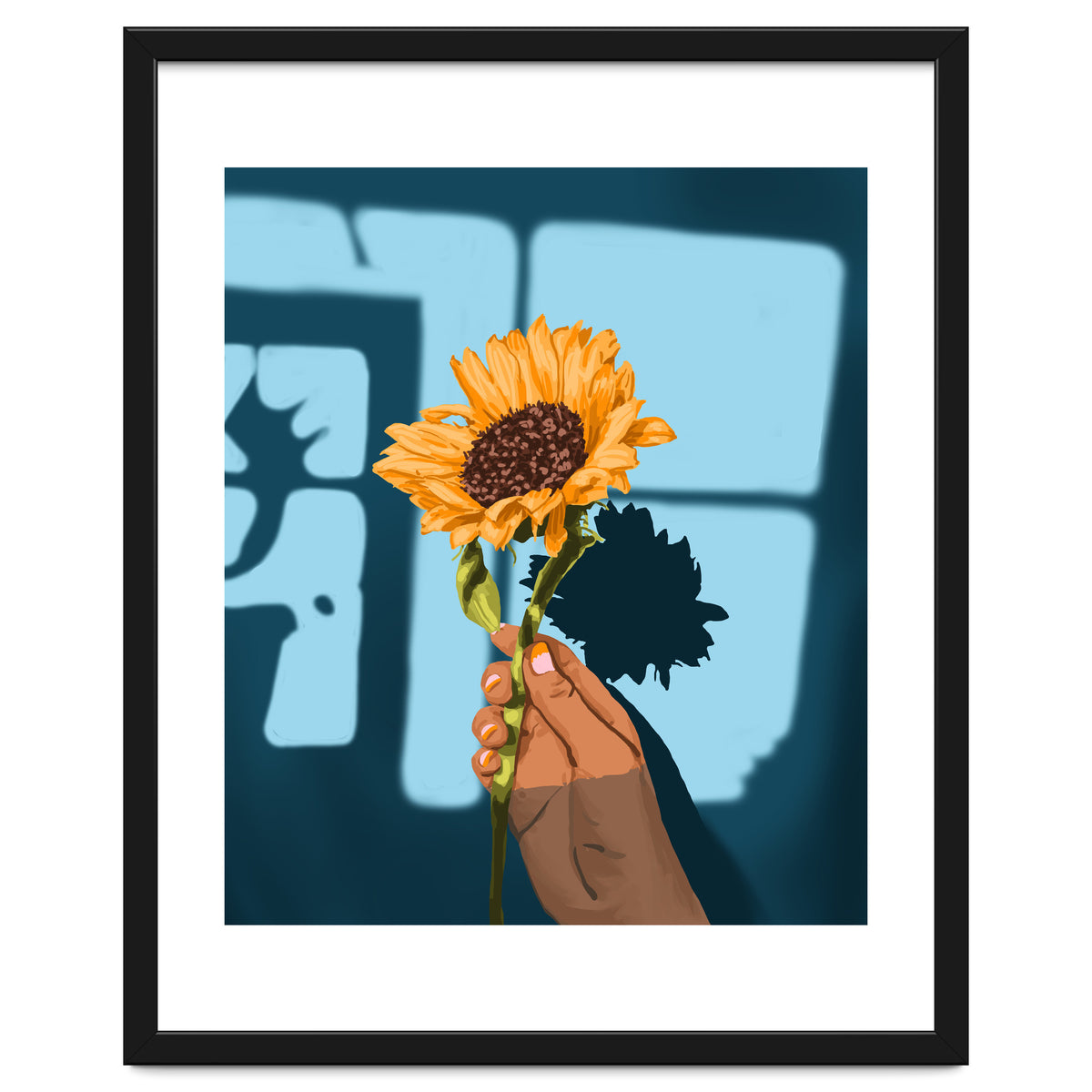 Sunflower Still Life | Flower Hand Painting | Sunny Day Shadow Hope Optimism Positivity Good Vibes
