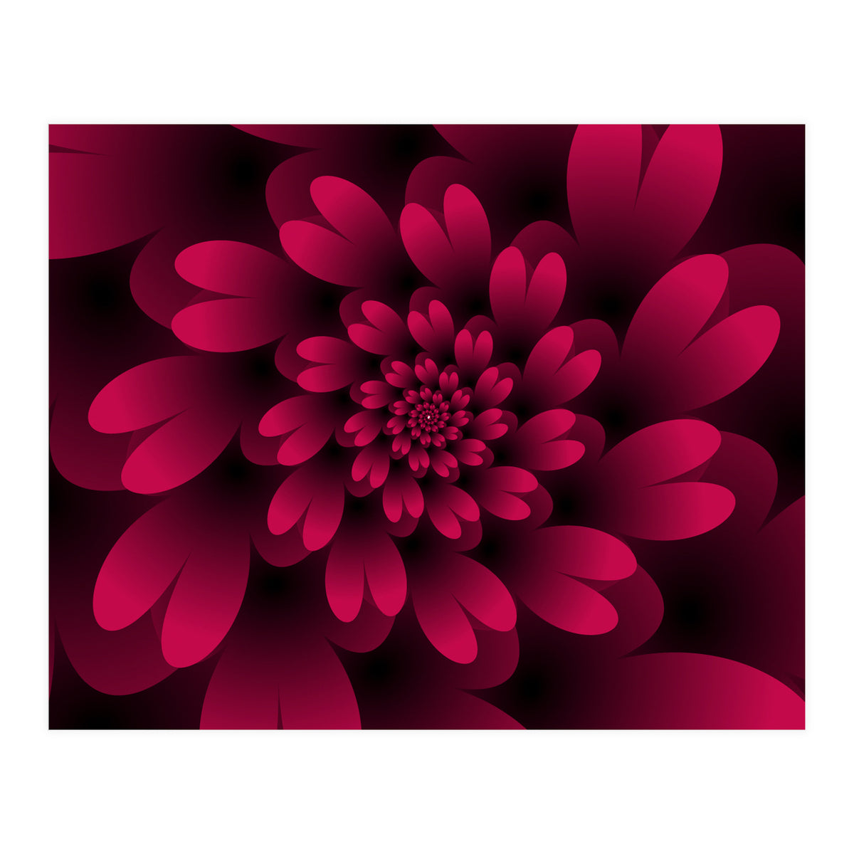 Red Floral Satin  (Print Only)