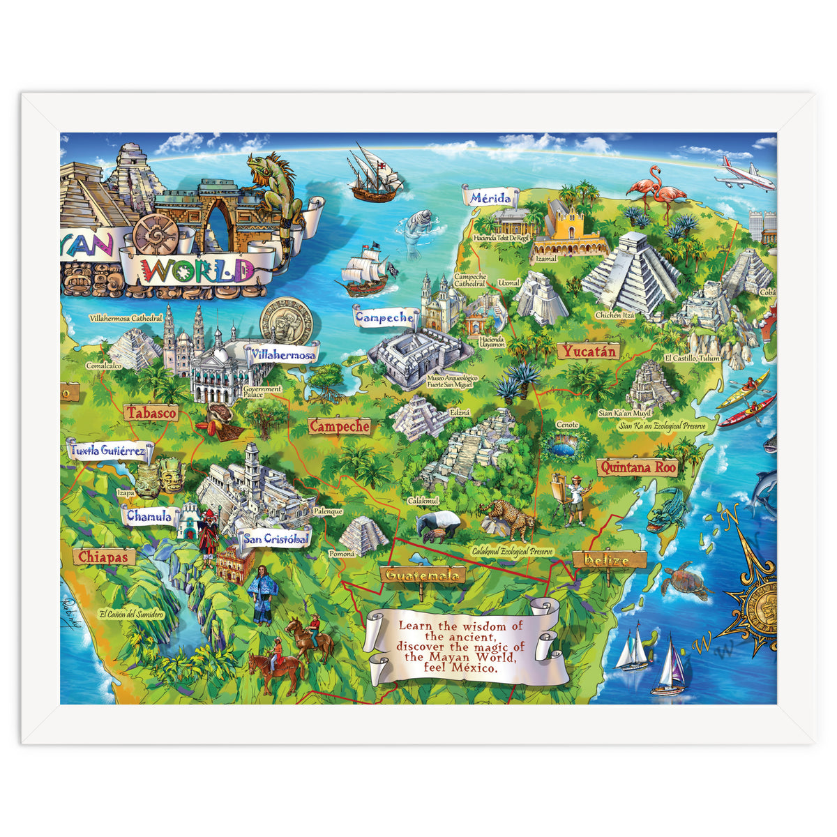 Yucatan Map Illustration