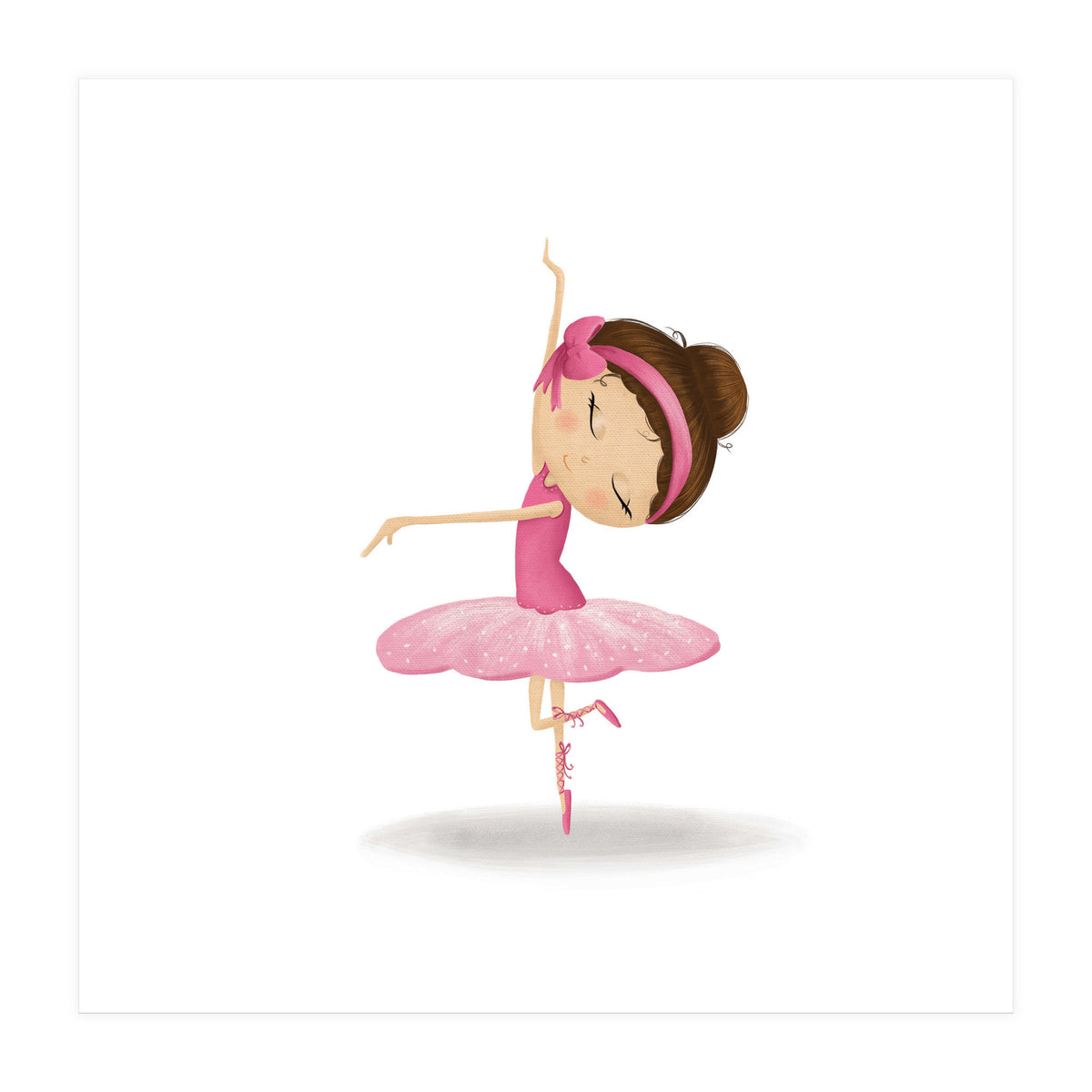 Adorable Twirling Ballerina Nursery Print (Print Only)