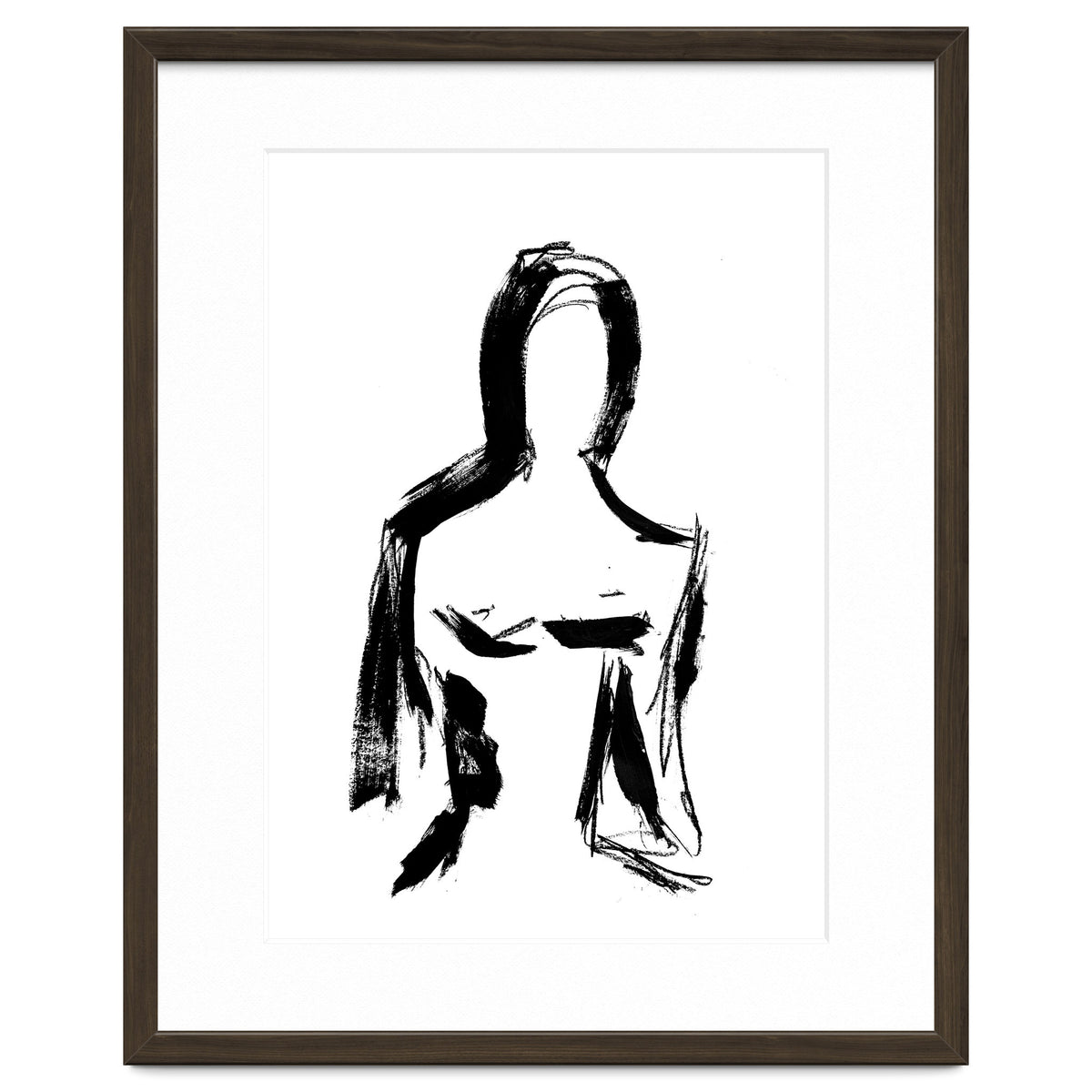 Abstract Monochrome Female Figure