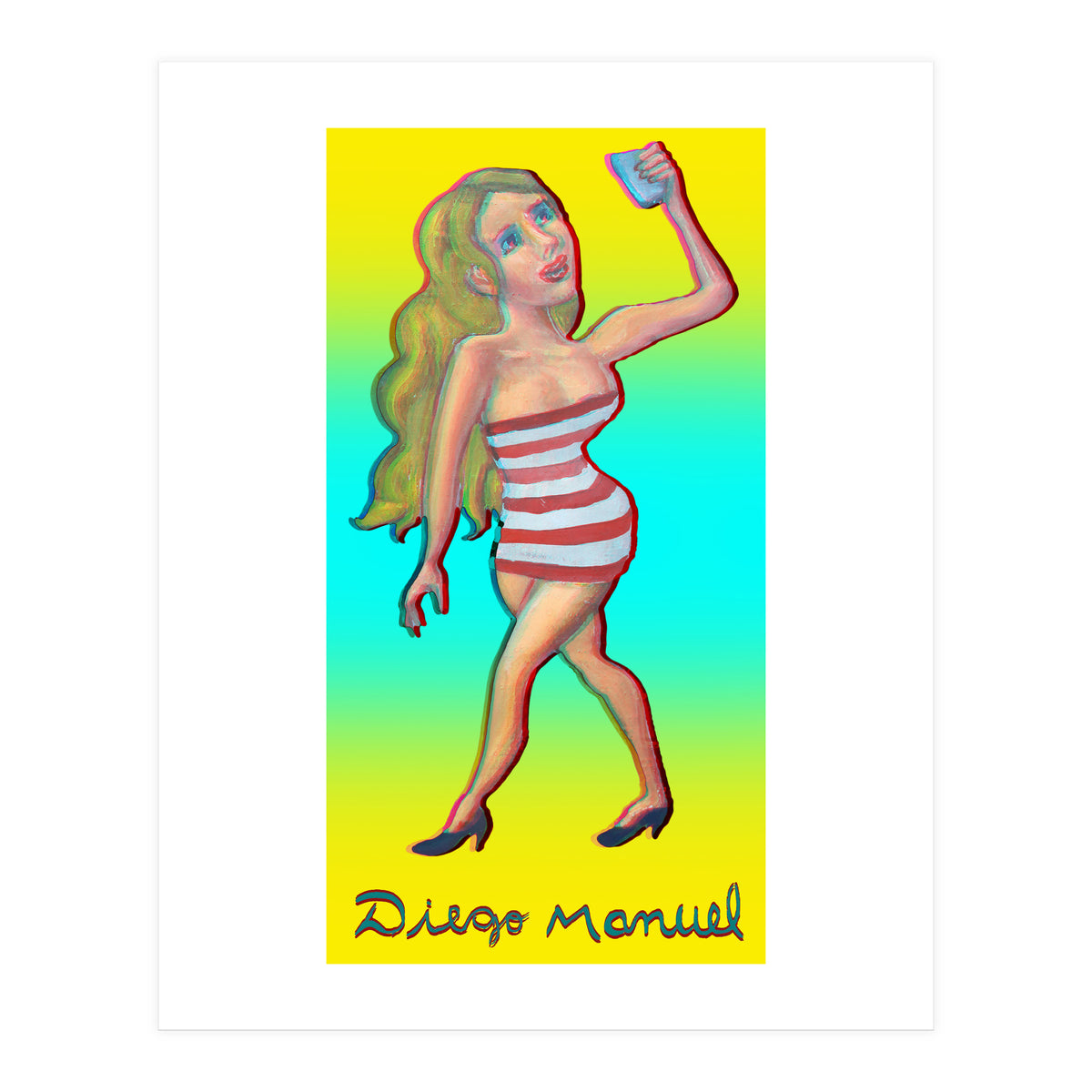 Chica Selfie 3d 2 (Print Only)