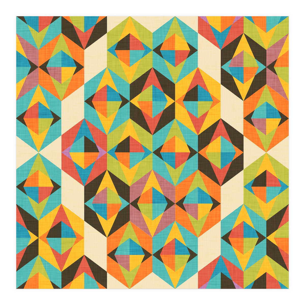 Retro Color Block Kaleidoscopic  (Print Only)