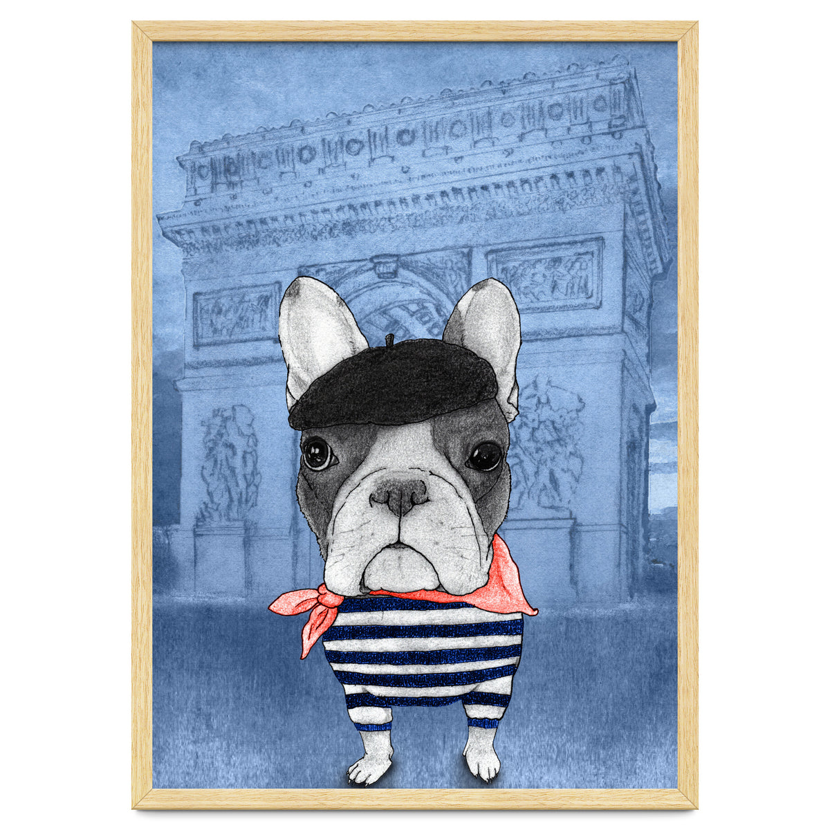French Bulldog With Arc De Triomphe