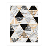 Marble Triangles 2 - Black and White (Print Only)