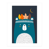 Cute Little Bear Turqouise (Print Only) thumbnail