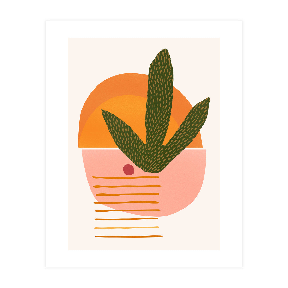 Desert Sunset With Cactus And Cherry (Print Only)