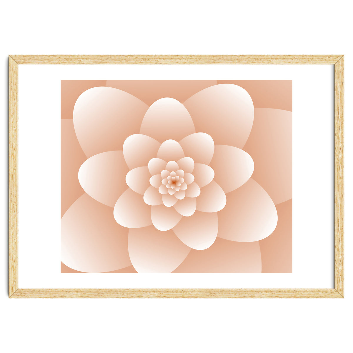 3d Abstract Orange Floral Spiral