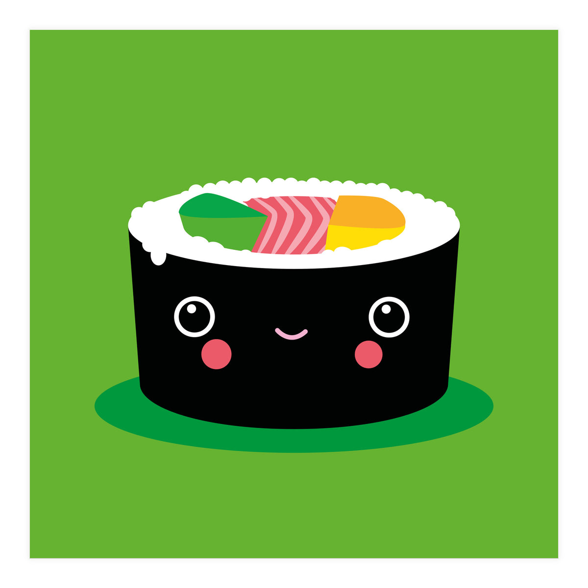 Happy Kawaii Sushi Maki (Print Only)
