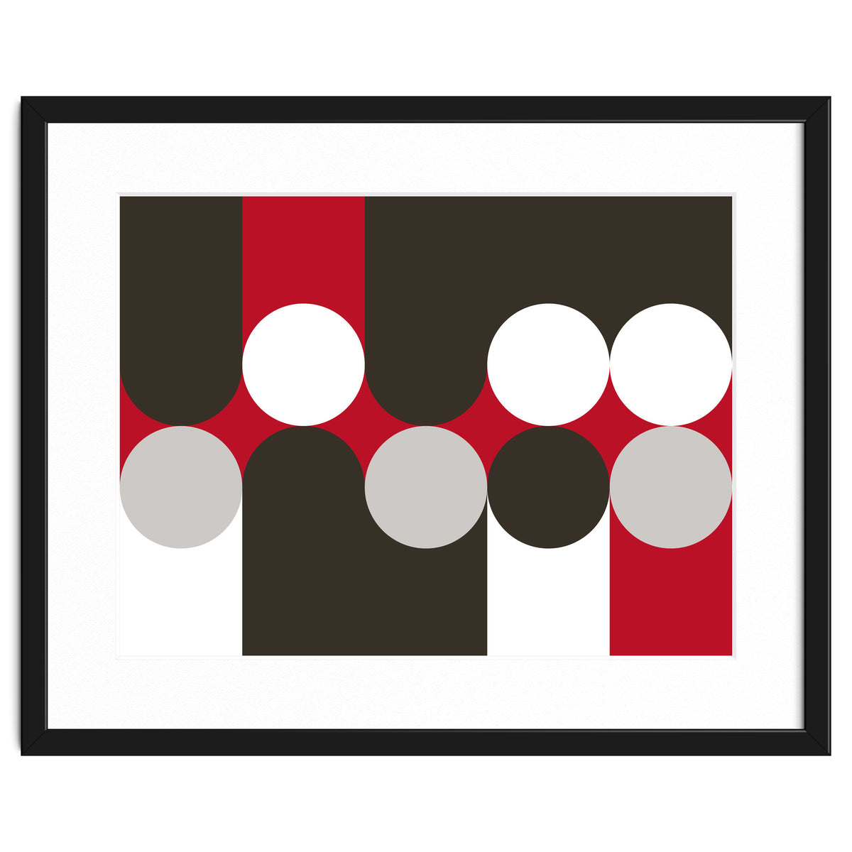 Geometric Shapes No. 33 - brown, red & white