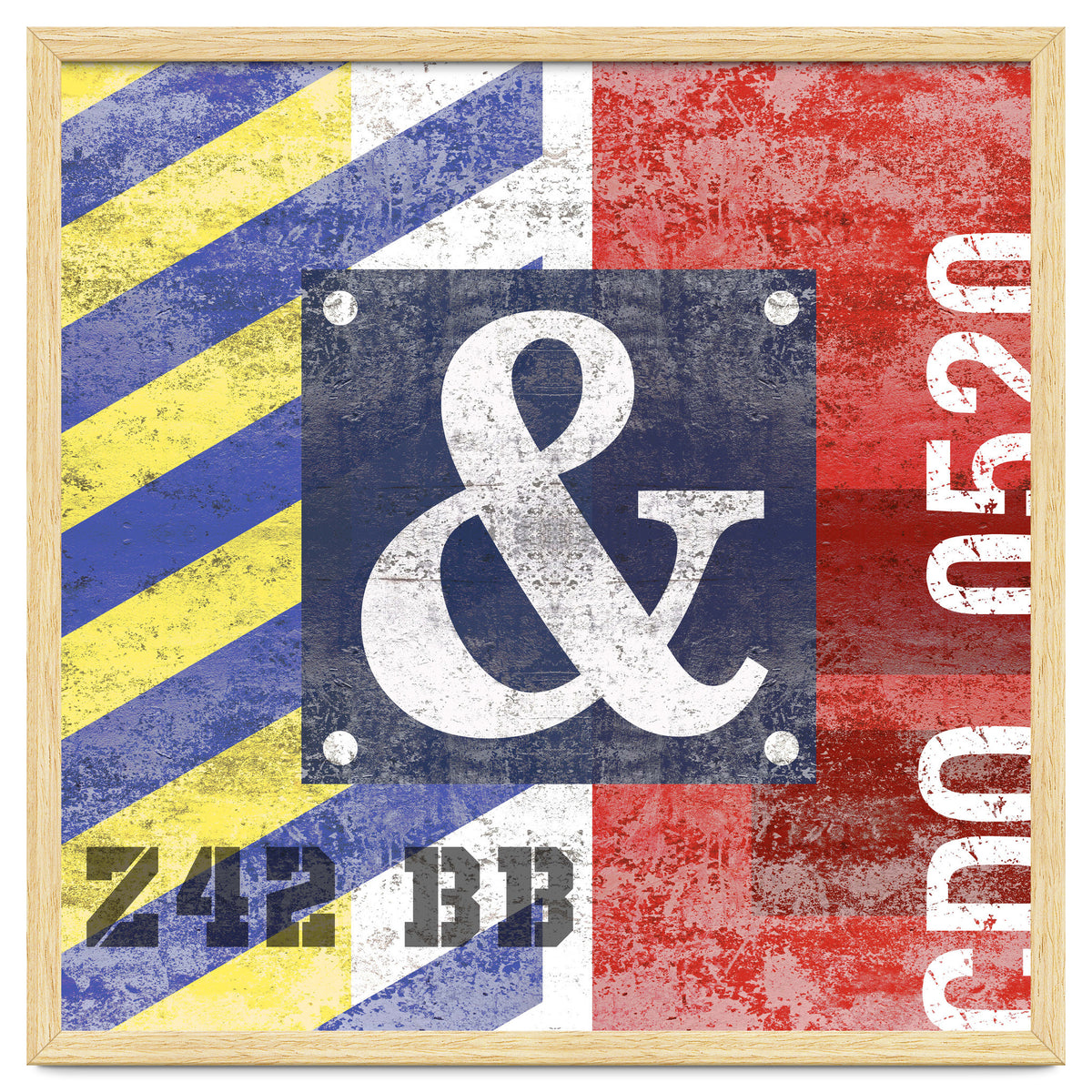 Blue Ampersand Industrial Abstract