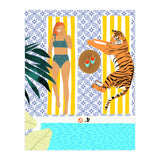 How To Vacay With Your Tiger, Human Animal Connection Illustration, Tropical Travel Morocco Painting (Print Only) thumbnail