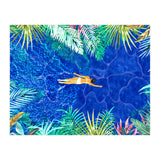 Tropical Jungle Pool | Forest Pop of Color Botanical | Travel Wild Plants Eclectic Watercolor Swim (Print Only) thumbnail