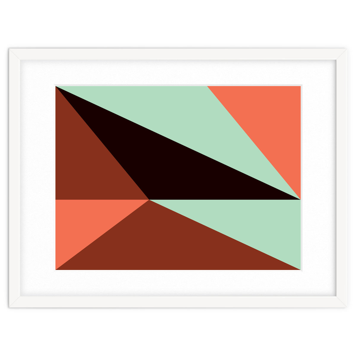 Geometric Shapes No. 17 - pink, brown, mint green & black