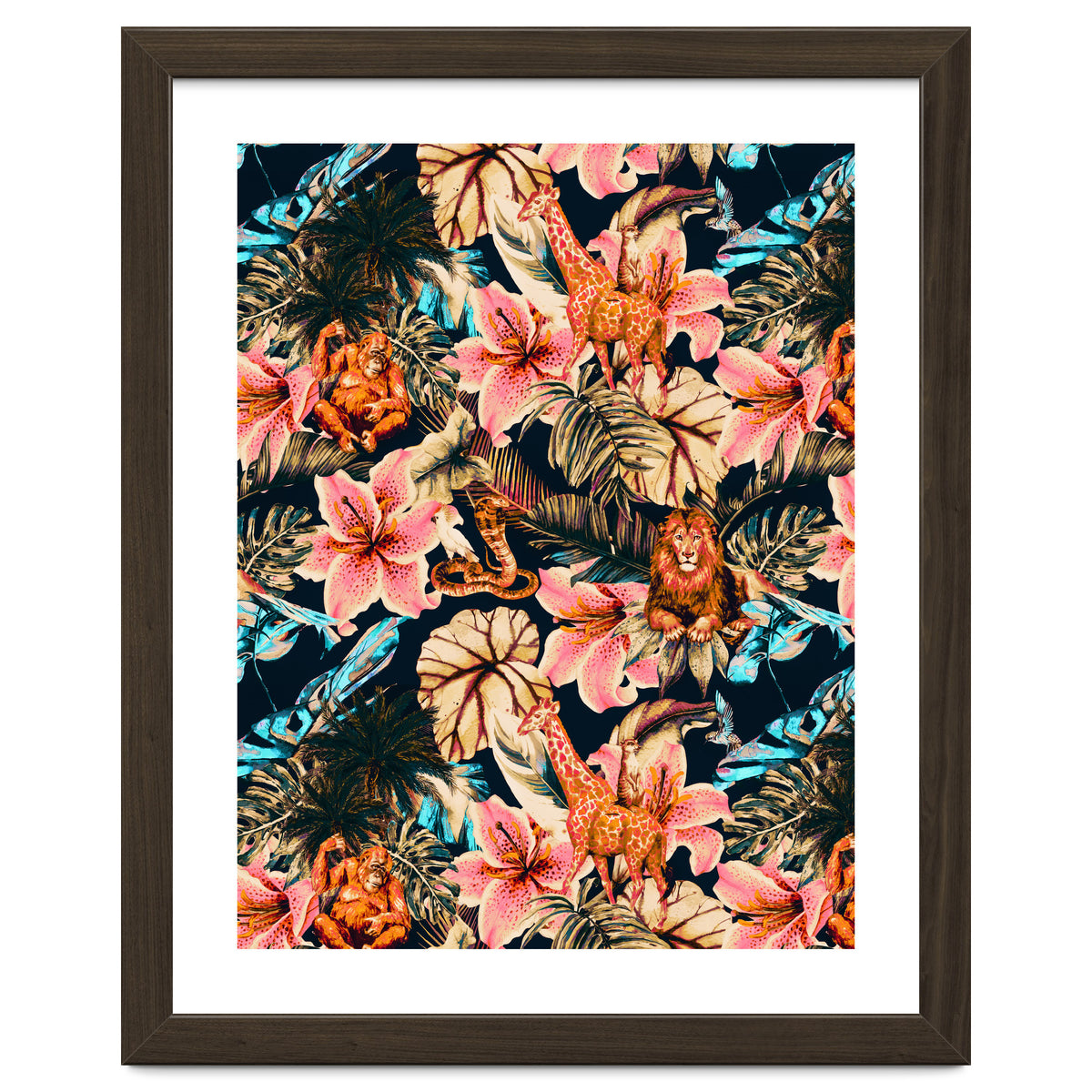 Wild animals in the dark of the jungle 02