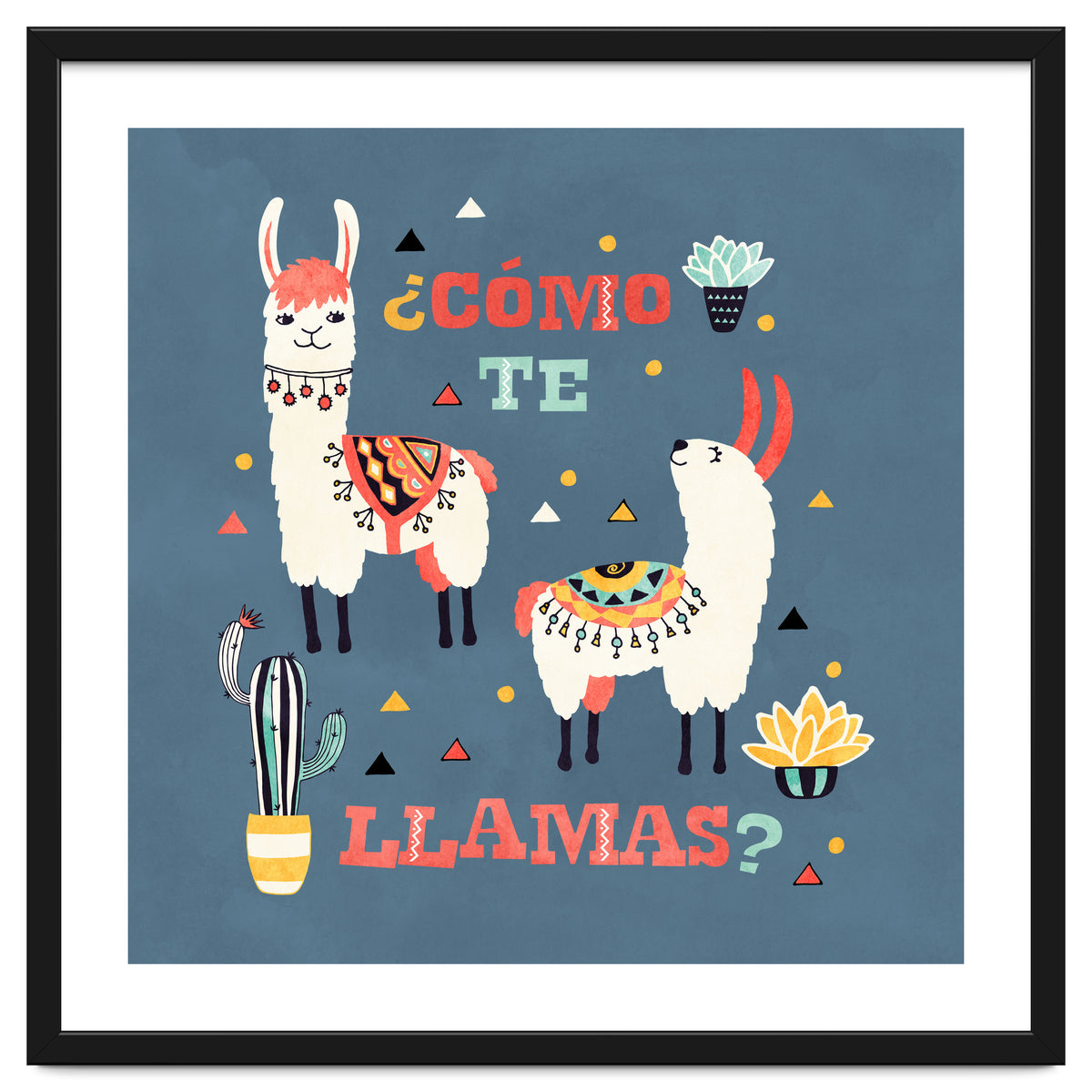 Llama With Cactus Como Te Llamas Spanish Saying 1