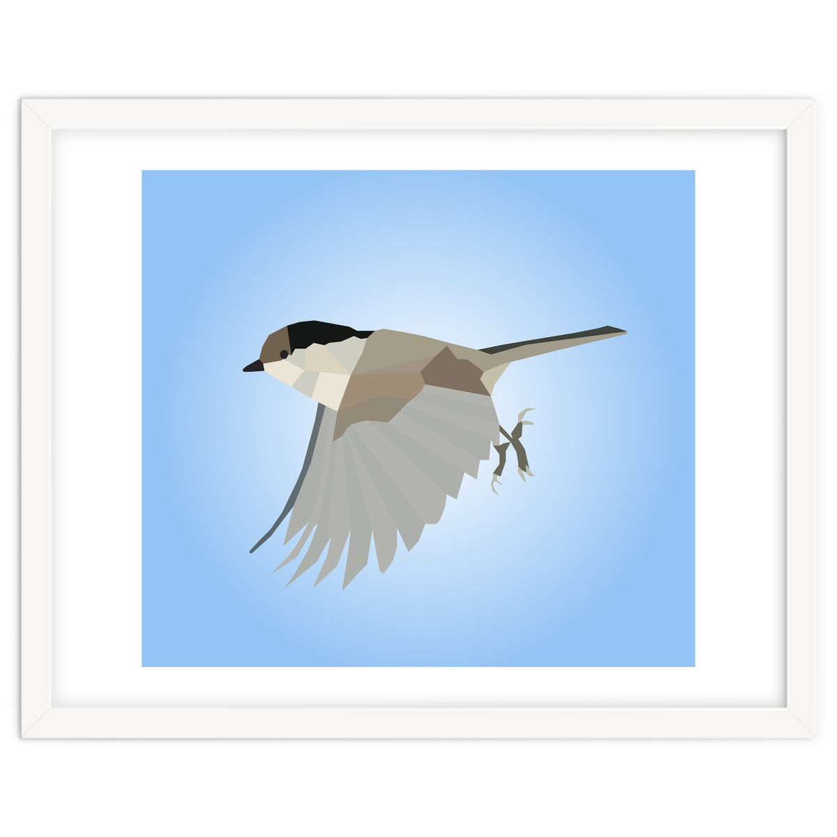 Willow Tit Bird Low Poly Art