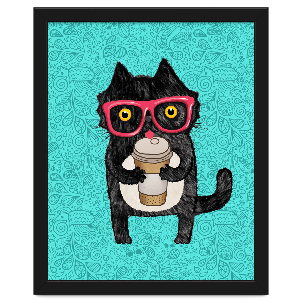 Cute Coffee cat and doodles