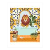 Lion Bathing in Moroccan Style Bathroom (Print Only) thumbnail