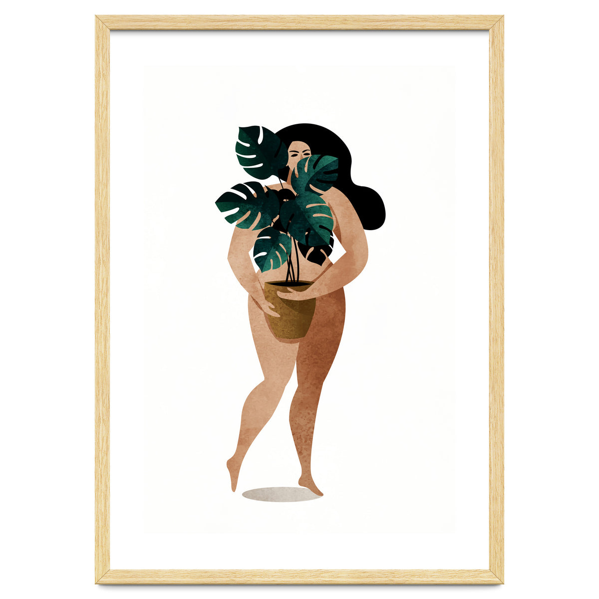 Nude With Plant