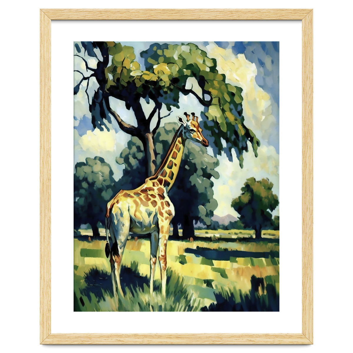 Giraffe Impressionist Painting