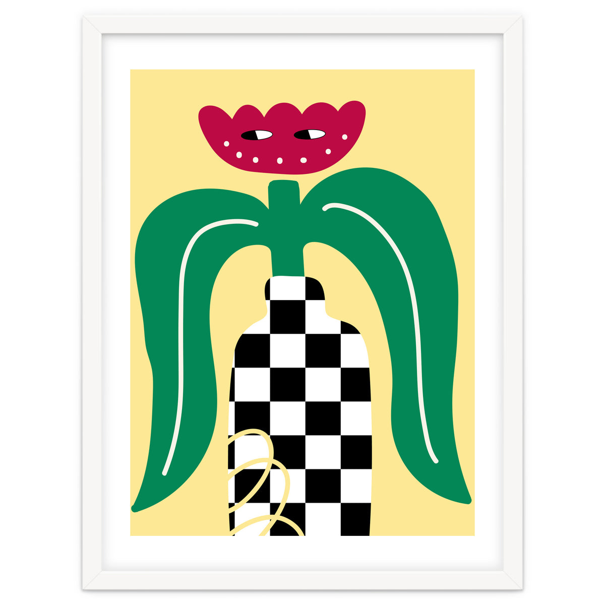 Flower Character in Checker Vase