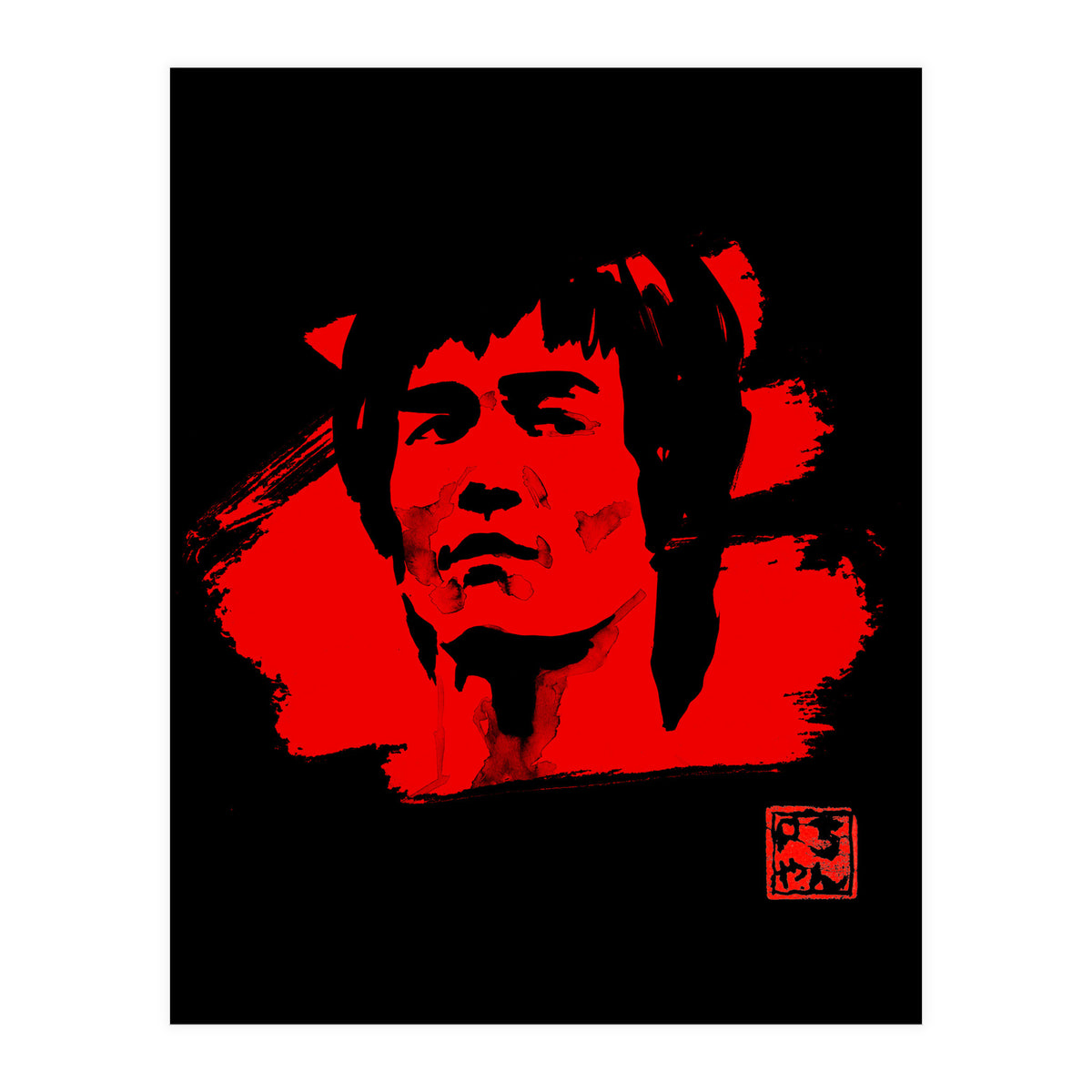 bruce lee in red 02 (Print Only)