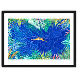 Tropical Jungle Pool | Forest Pop of Color Botanical | Travel Wild Plants Eclectic Watercolor Swim thumbnail