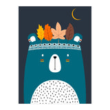 Cute Little Bear Turqouise (Print Only) thumbnail