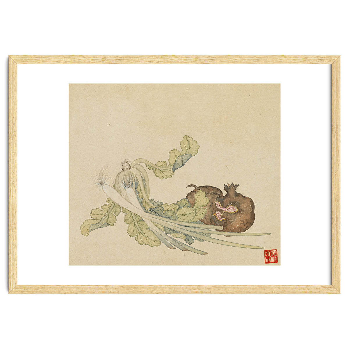 Wang Chengyu ~flowers, Vegetables, Pomegranates, Onions, Chinese Cabbage, Vegetables