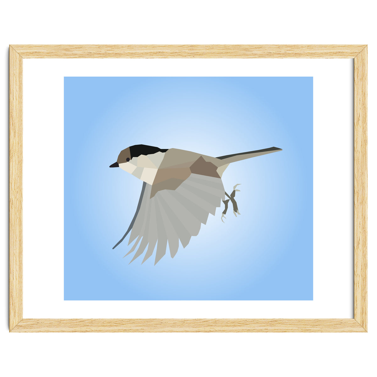 Willow Tit Bird Low Poly Art
