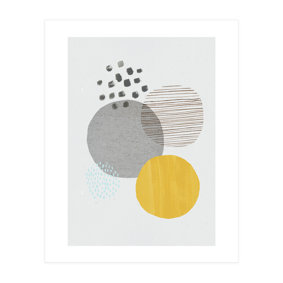 Abstract Mustard And Grey (Print Only)