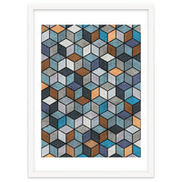 Colorful Concrete Cubes - Blue, Grey, Brown