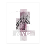 NYC Brooklyn Bridge Details | pink marble (Print Only) thumbnail