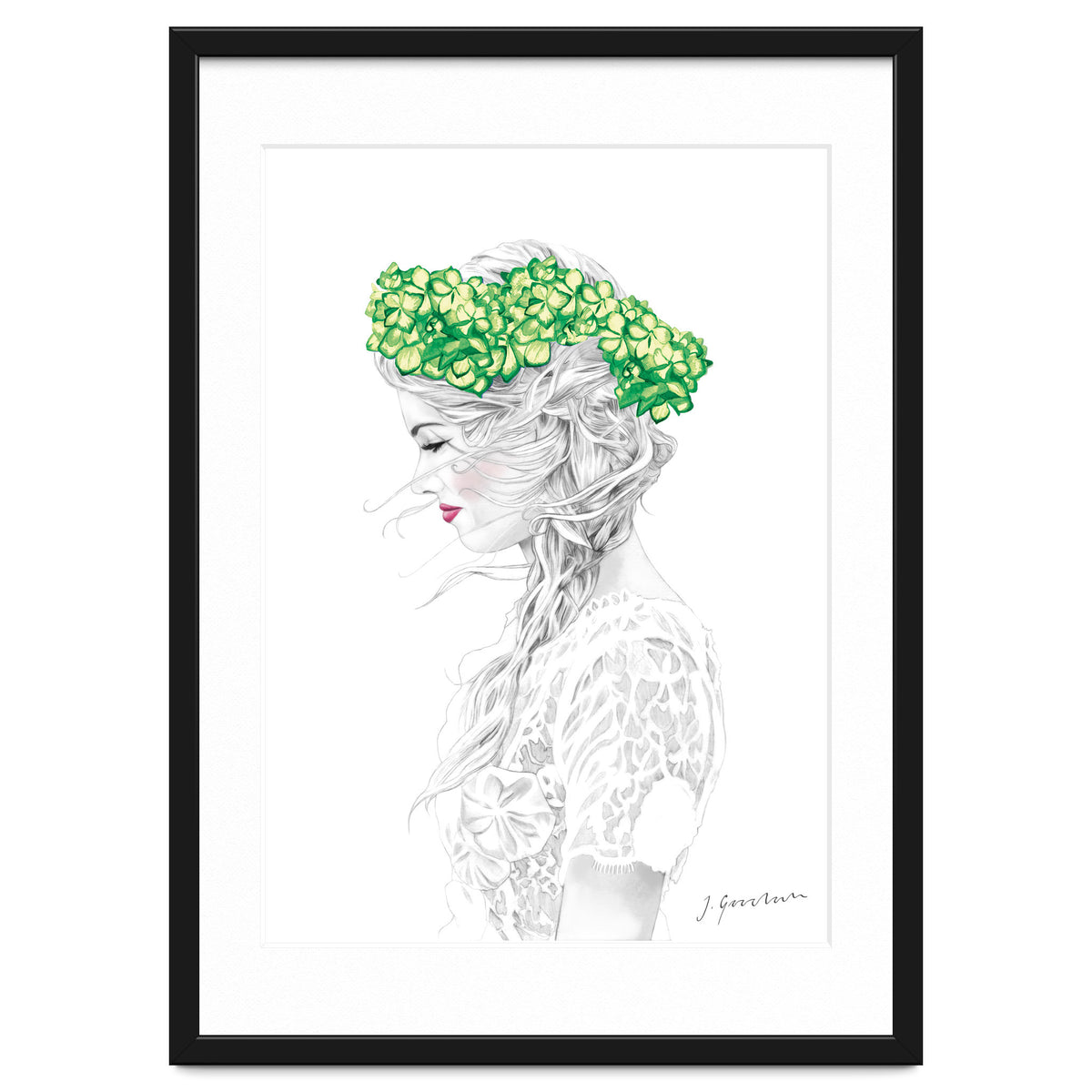 Green Hydrangea Girl