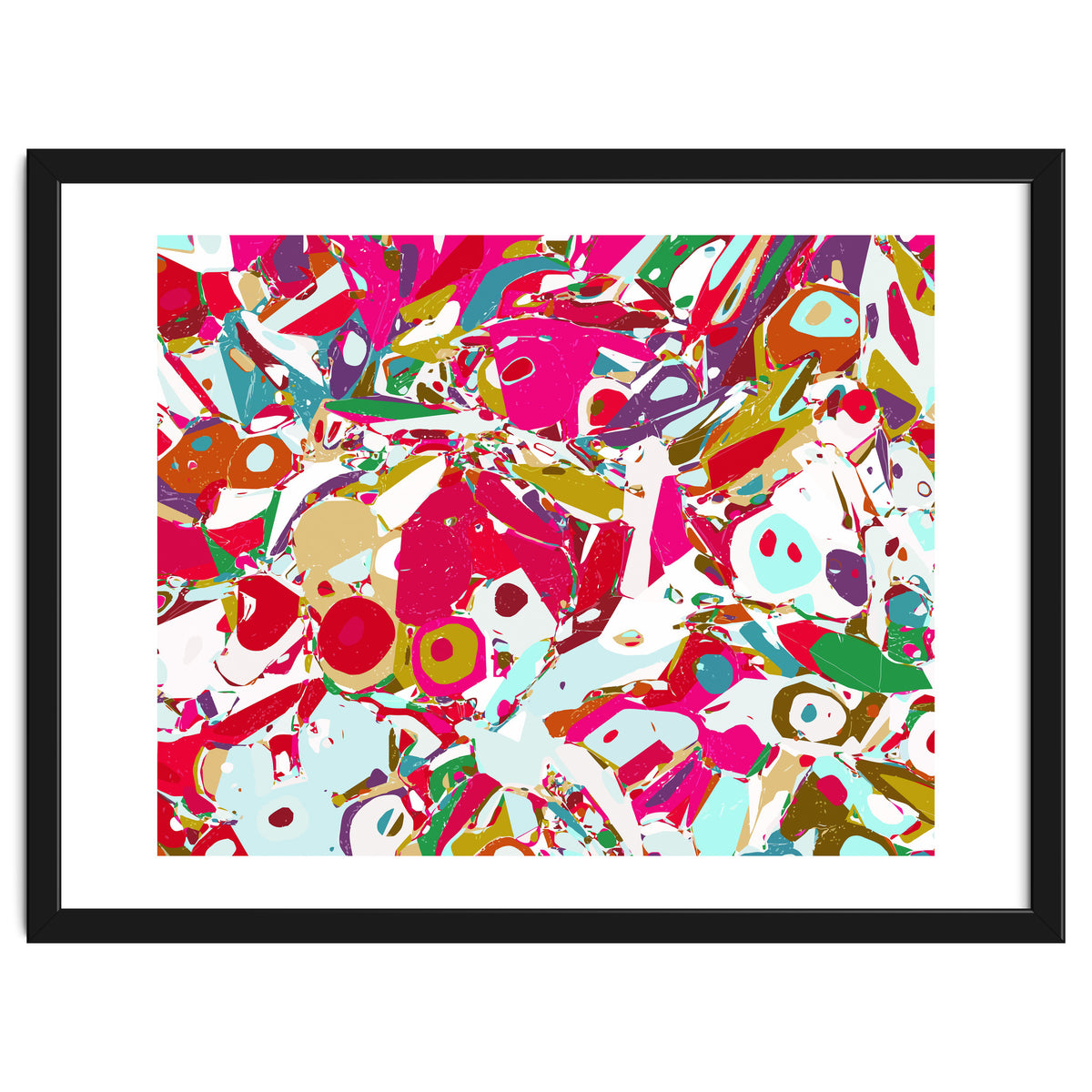 Abstract Emotion, Modern Contemporary Shapes, digital Painting, Eclectic Pop of Color Bohemian Illustration