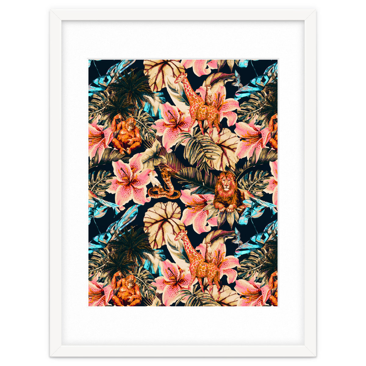 Wild animals in the dark of the jungle 02