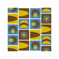 70s Cube Geo Blue  (Print Only)