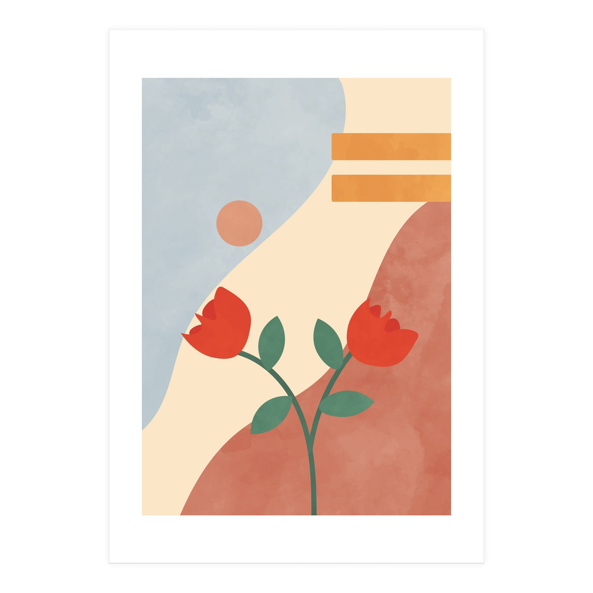 Rose Flower Abstract Botanical Modern (Print Only)