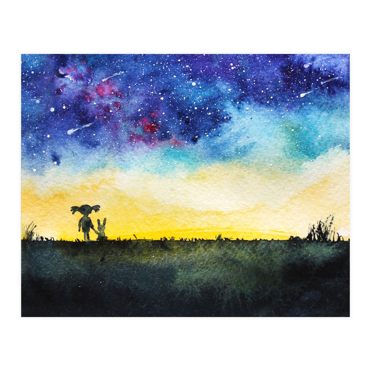 Baby girl's wishes || watercolor for nursery, kids room (Print Only)