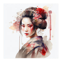 Watercolor Modern Geisha #2 (Print Only)