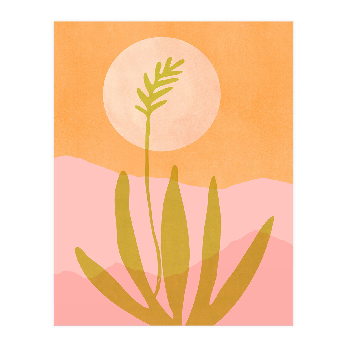 Desert Moon With Agave (Print Only)