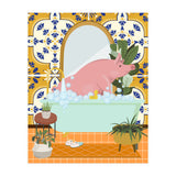Piggie Bathing in Moroccan Style Bathroom (Print Only) thumbnail